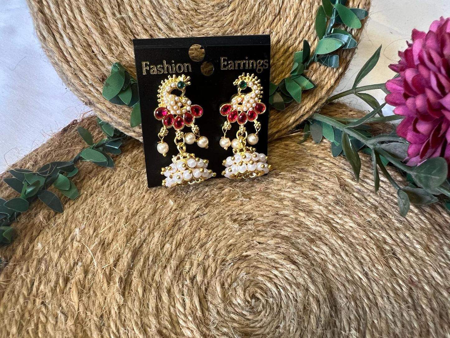 Oxidized Silver Black Beads Jhumka Earrings for Women