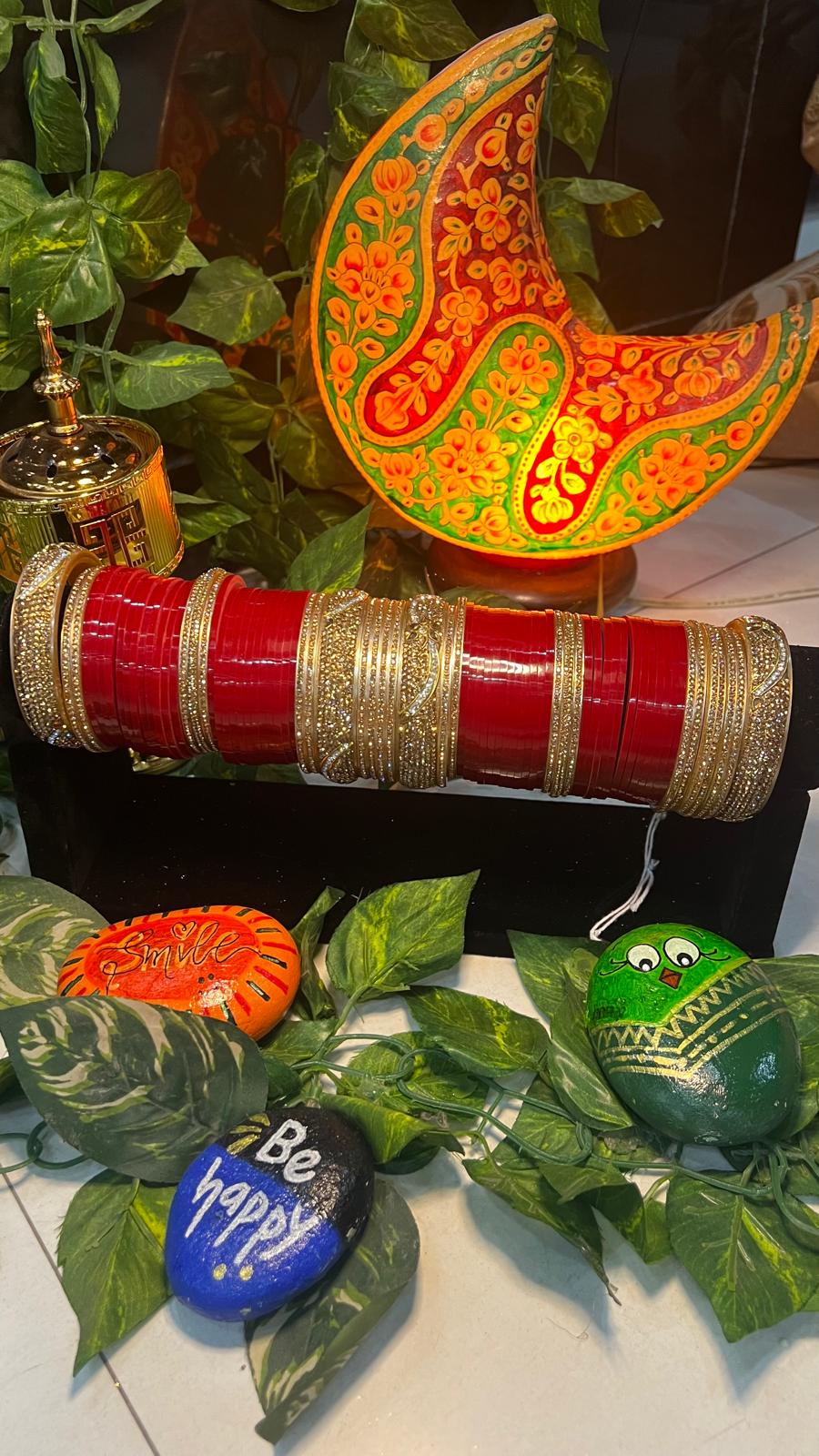 Punjabi Bridal Chura Set – Full Kundan Wedding Bangles