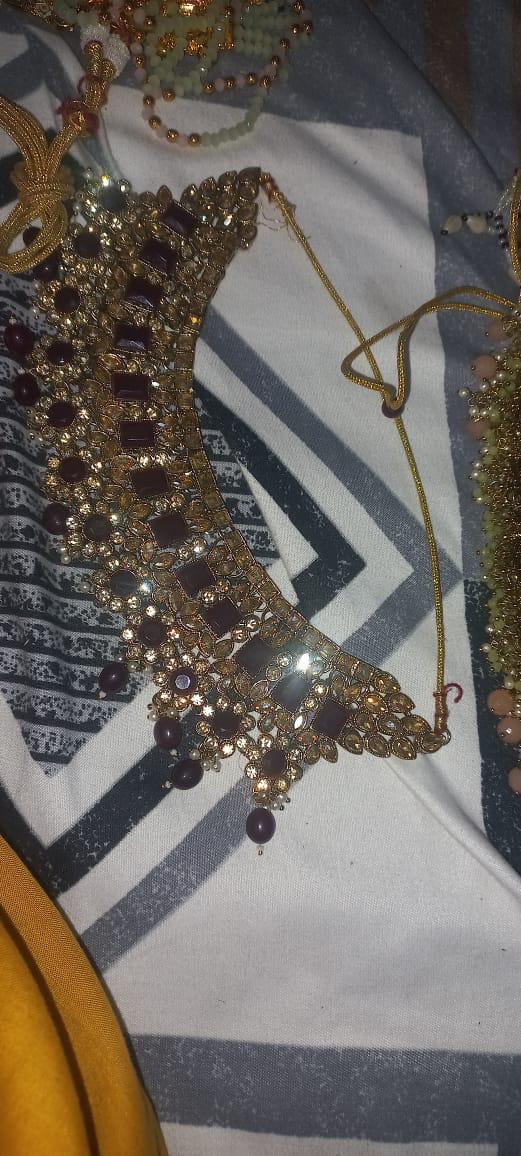 Buy Luxury Maroon Kundan Bridal Choker Necklace for Women Pakistan