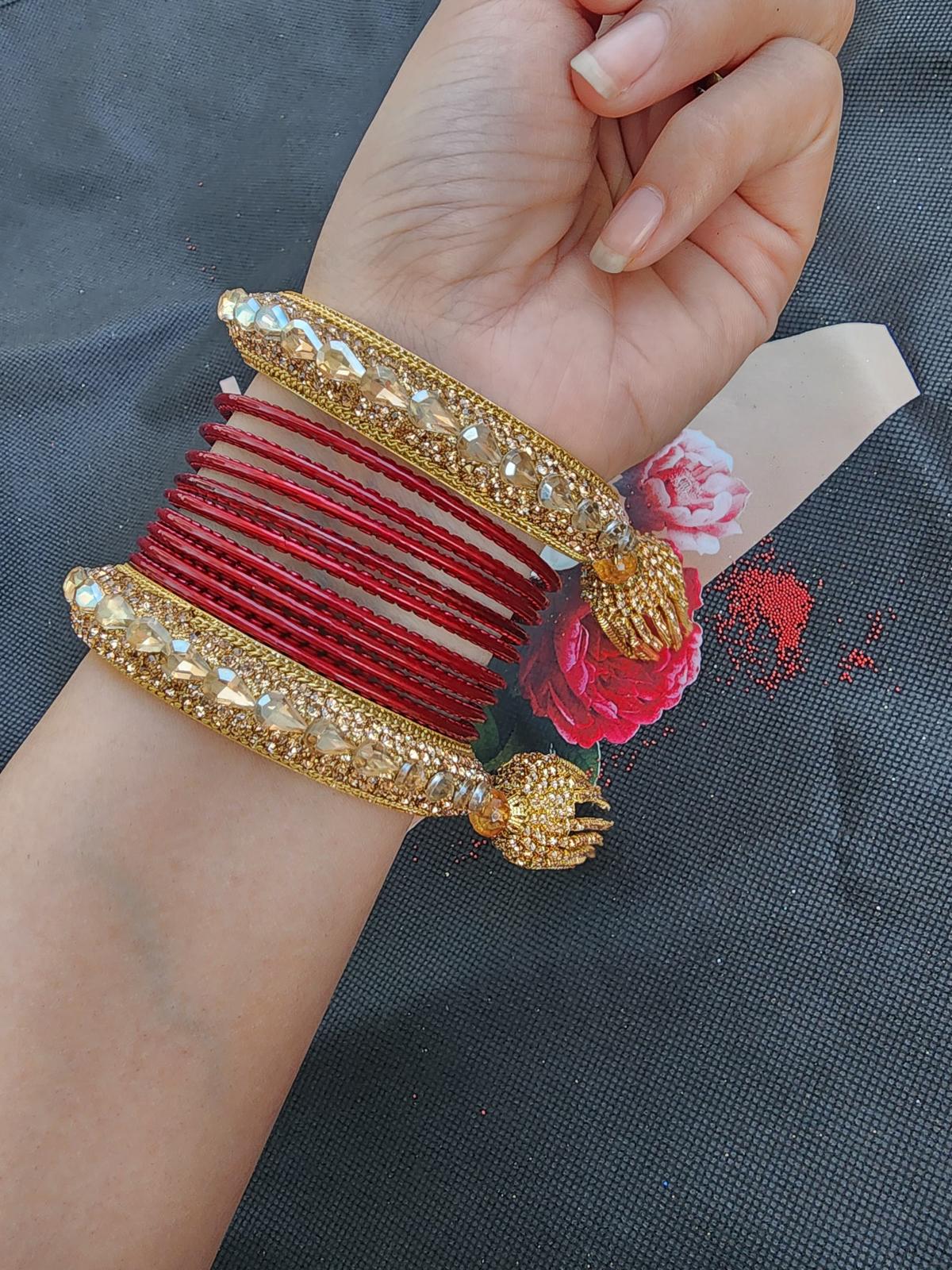 Red Bridal Bangles Set for Women Buy Online Pakistan Traditional Chura Wedding Bangles