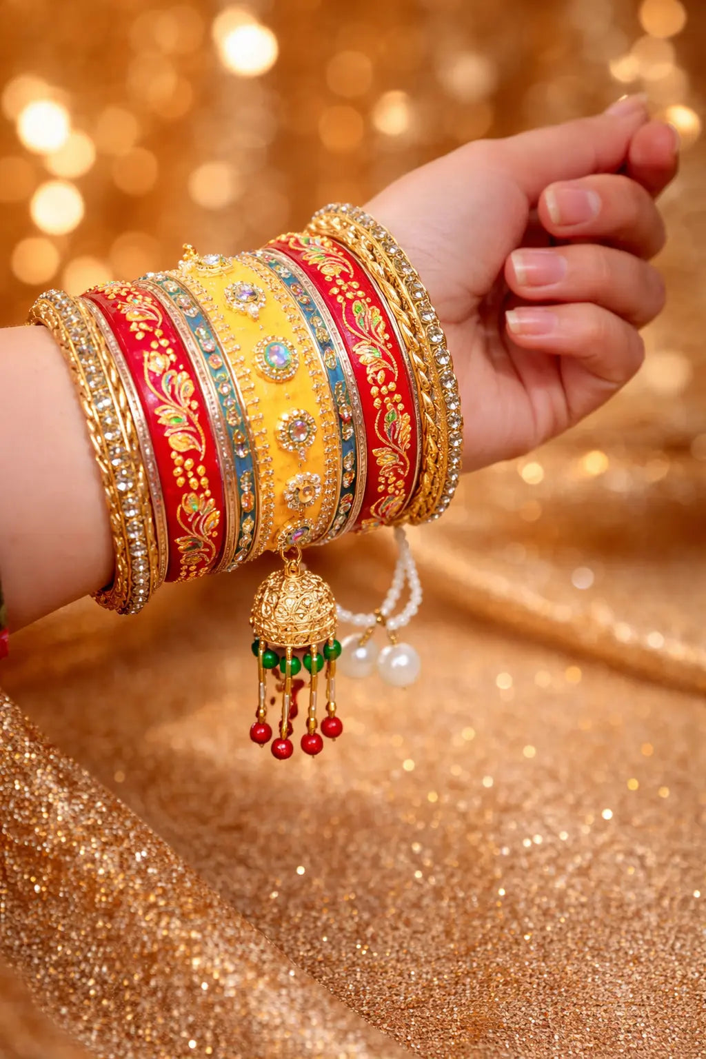 Vibrant Indian bridal bangles set