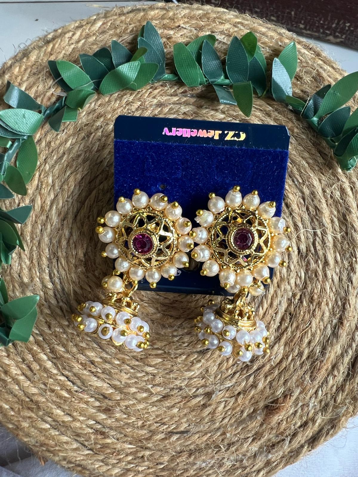 Buy Traditional Pearl Jhumka Earrings for Women Pakistan