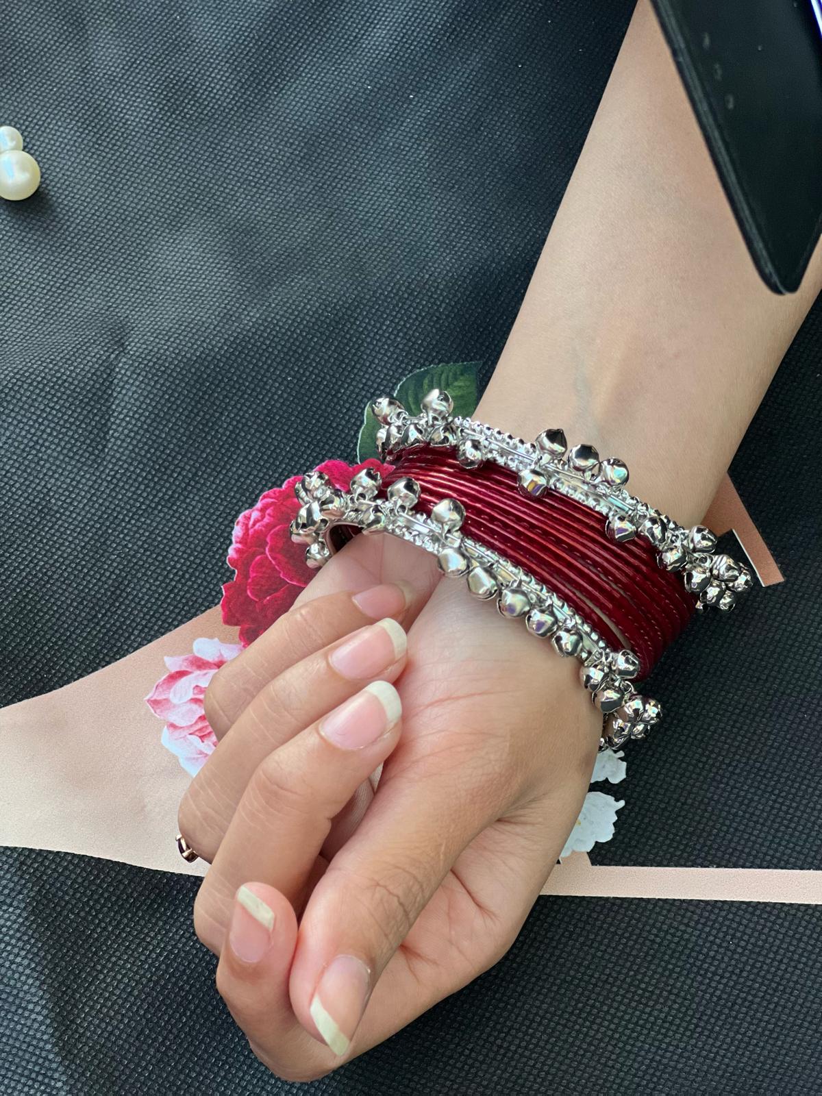 Buy Red Ghungroo Bridal Bangles Set Online Pakistan