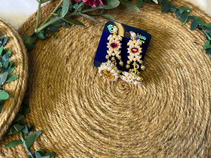 Buy Pearl Ruby Bridal Jhumka Earrings Online Pakistan