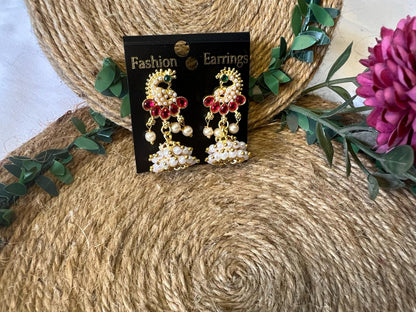Oxidized Silver Black Beads Jhumka Earrings for Women