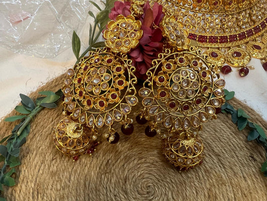Buy Bridal Kundan Gold Chandbali Jhumka Earrings for Women Pakistan