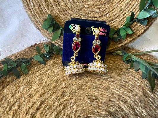 Buy Ruby Pearl Gold Jhumka Earrings for Women Pakistan