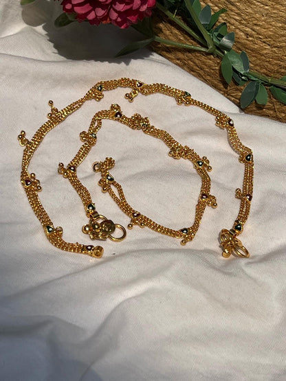 Buy Traditional Gold Stone Anklets for Women Pakistan
