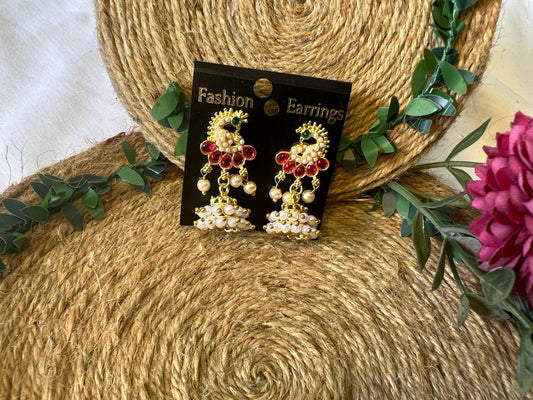 Oxidized Silver Black Beads Jhumka Earrings for Women