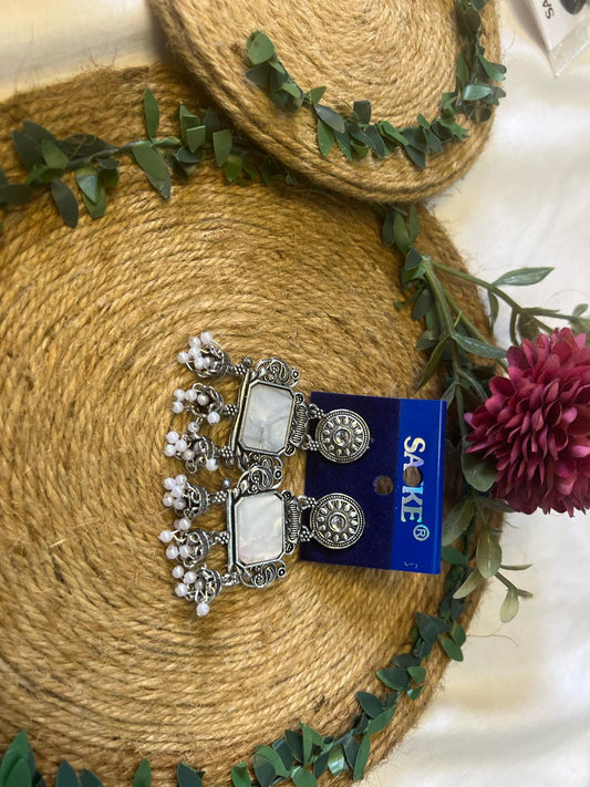 Buy Oxidized Mirror Jhumka Earrings for Women Pakistan