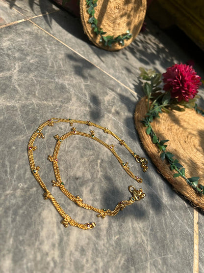 Buy Traditional Gold Stone Anklets for Women Pakistan
