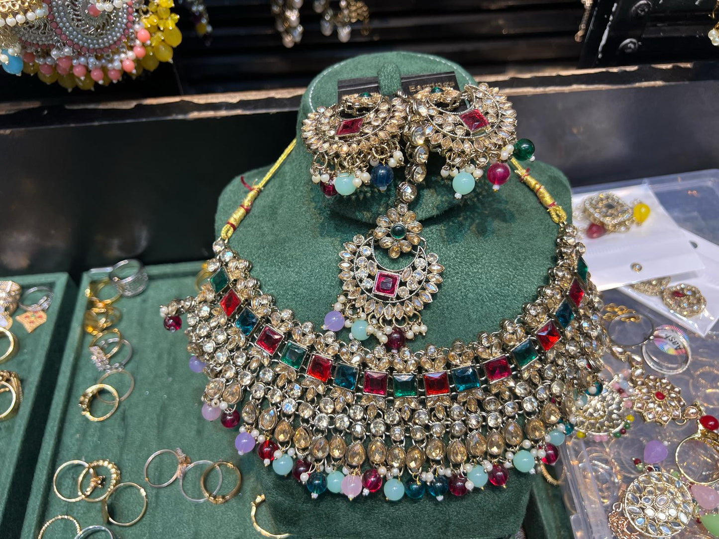 Buy Multicolor Bridal Choker Necklace Set Wedding Jewellery Pakistan