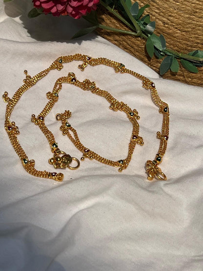 Buy Traditional Gold Stone Anklets for Women Pakistan