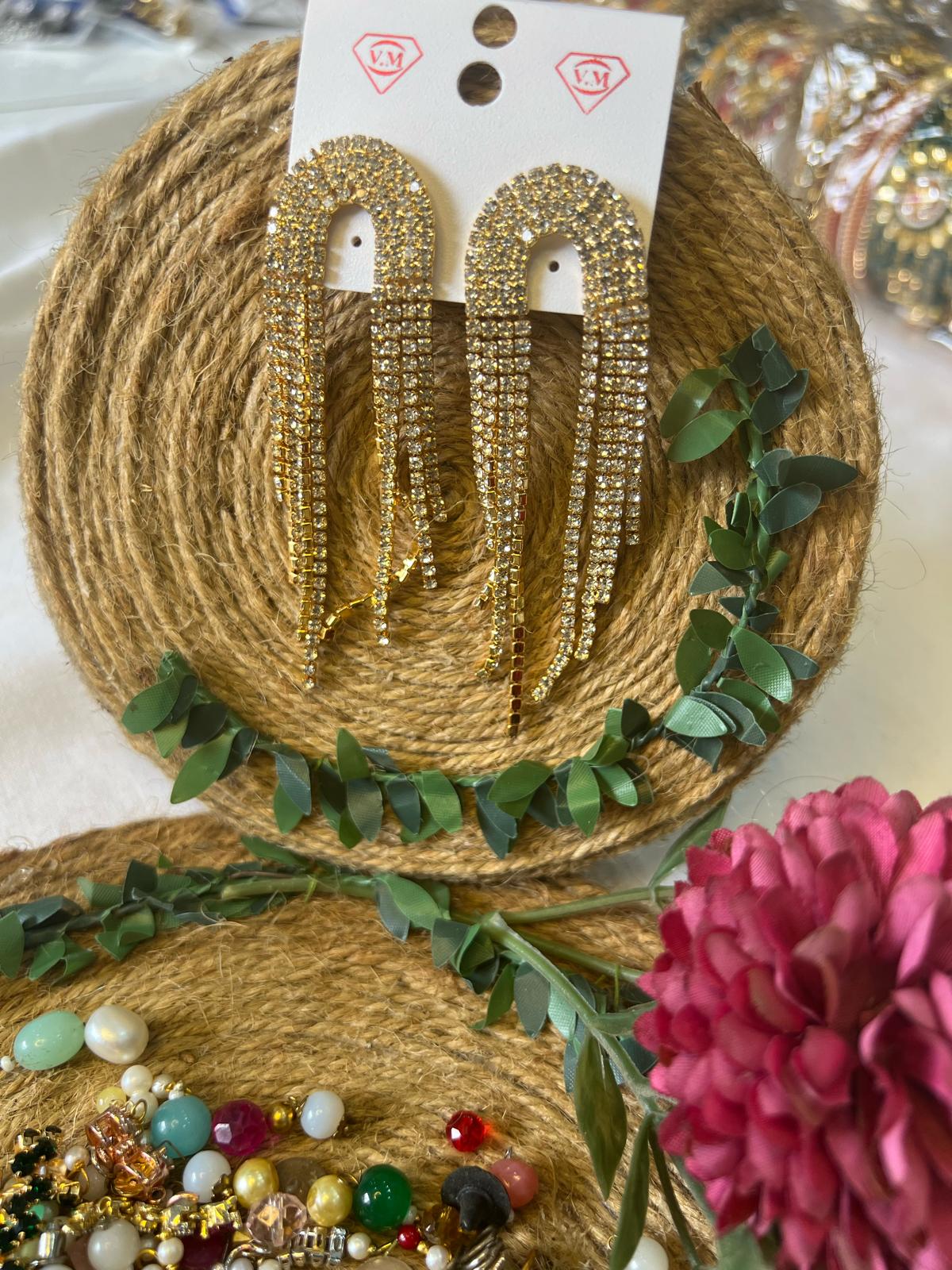 Buy Long Rhinestone Tassel Earrings for Women Pakistan