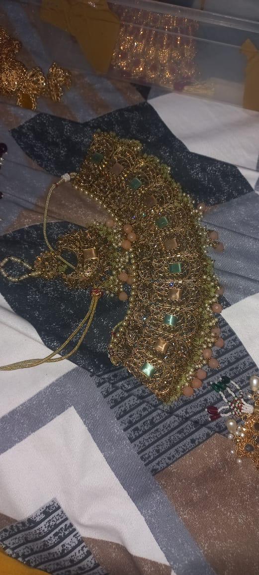 Buy Heavy Bridal Choker Necklace Green Stone Wedding Jewellery Pakistan