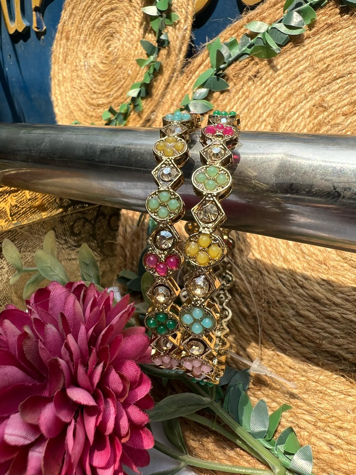 Multicolor Stone Bangles for Women Buy Online Pakistan Stylish Fancy Bangles