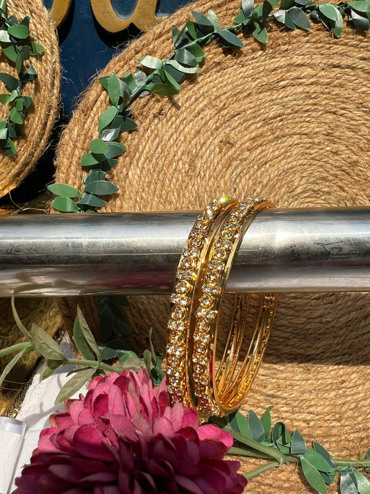 Buy Gold Crystal Bridal Bangles Set Online Pakistan